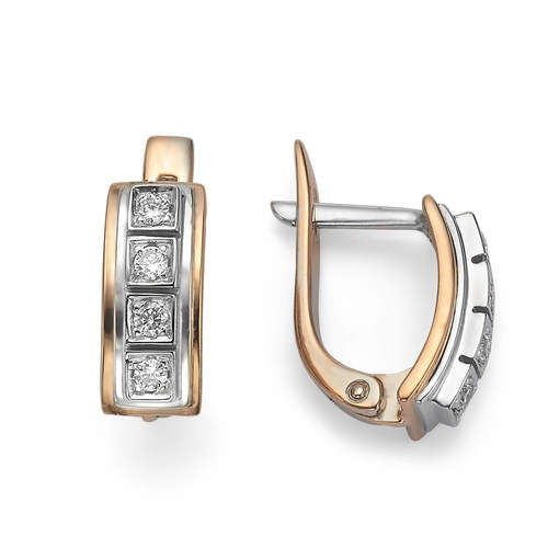 עגילי יהלומים 0.42ct זהב 14K