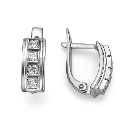 עגילי יהלומים 0.42ct זהב 14K