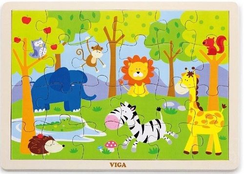 פאזל 24 חלקים מעץ - ספארי VIGA
