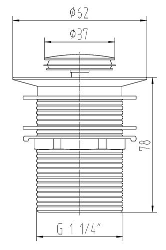 PEZZI SP1006 | ונטיל לחיצה עגול לכיור רחצה 