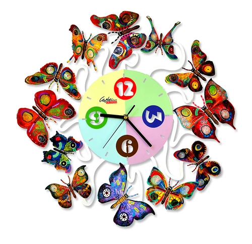 שעון קיר פרפרים דוד גרשטיין - SPRING TIME