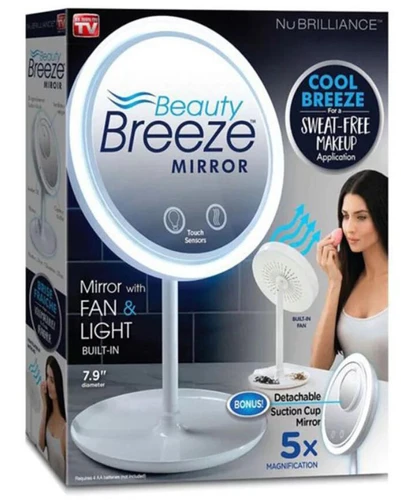 מראה לאיפור כולל רינג תאורה + מאוורר Fan & Light