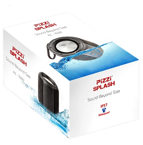 רמקול PiZZi SPLASH עמיד למים עוצמתי 10W סאונד 360 היקפי