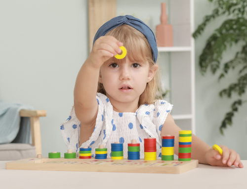 לוח ספירה 1-10 והתאמת מספרים מעץ מלא
