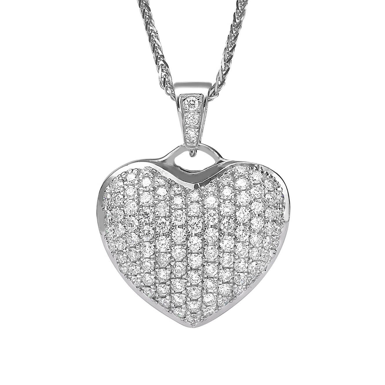 שרשרת ותליון לב יהלומים 2.0ct מזהב 14K