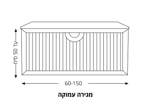 ארון אמבטיה חרמון תלוי ,ארון מגירה ותא פתוח, 100 ס״מ