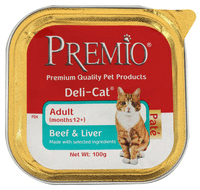 פרמיו חתול מעדן בקר וכבד 100 גרם Premio Deli-Cat Beef & Liver