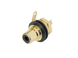 NYS367-0 מחבר RCA נקבה לפנל מוזהב Neutrik
