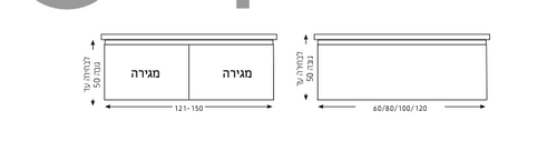 ארון אמבטיה לאציו ארון מגירה תלוי, 150 ס״מ