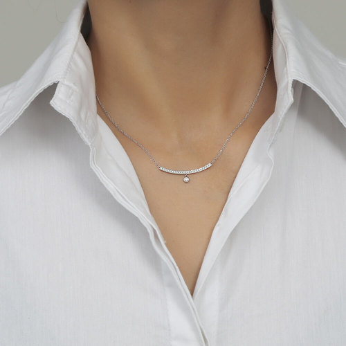 שרשרת ותליון יהלומים מזהב 14K