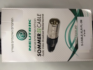 S-CABLE-XLR-PL-3M כבל XLR-PL זכר 3מ'  CUSTOM
