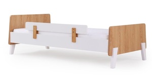 מיטת מעבר-נוער רב שלבית עם מעקה ואפשרות למיטת חבר דגם FUN - אלון אדום / לבן