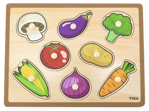 פאזל כפתורי עץ - ירקות