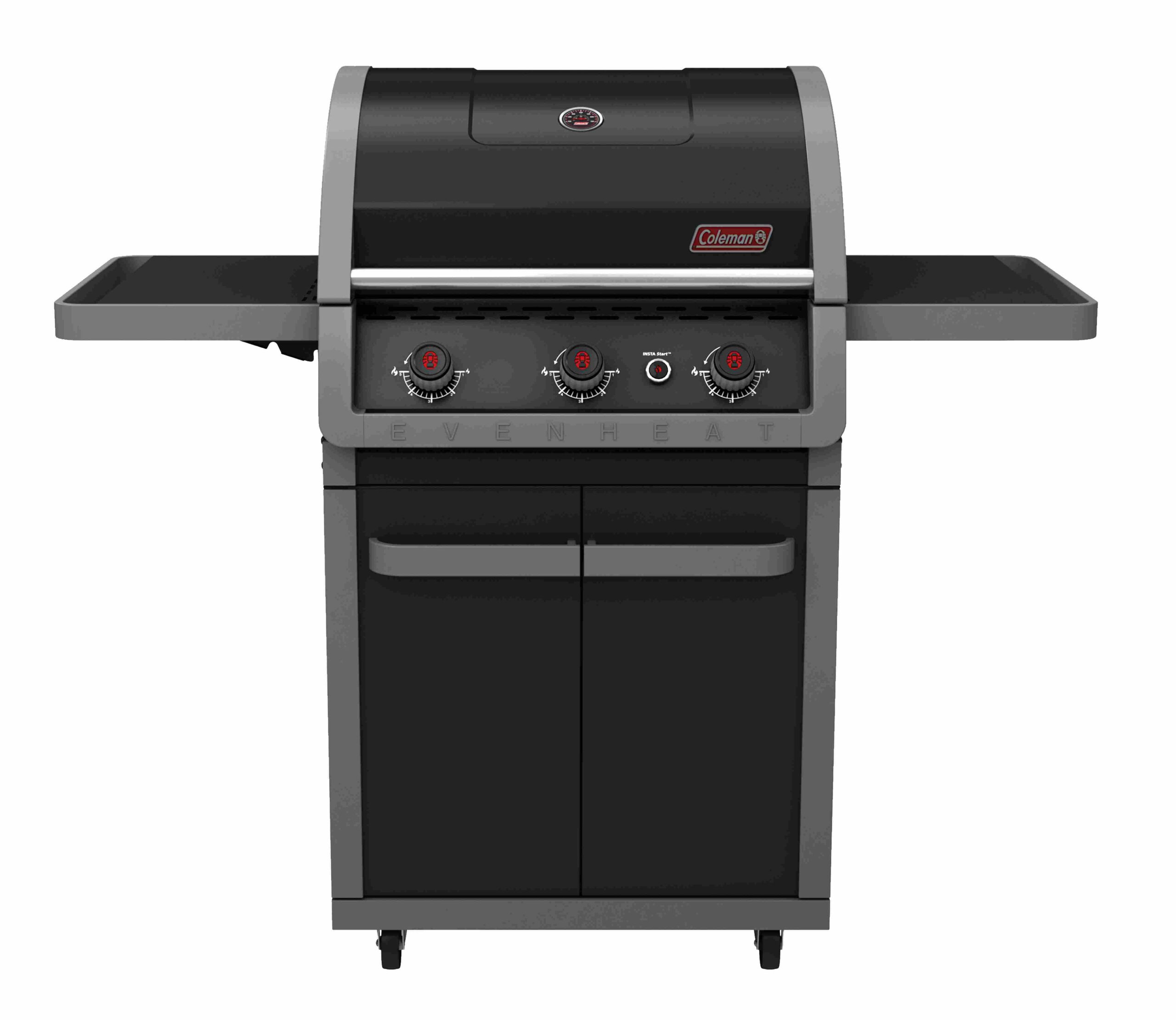 גריל גלקסי 3 מבערים שחור עם מדפים מתקפלים Coleman