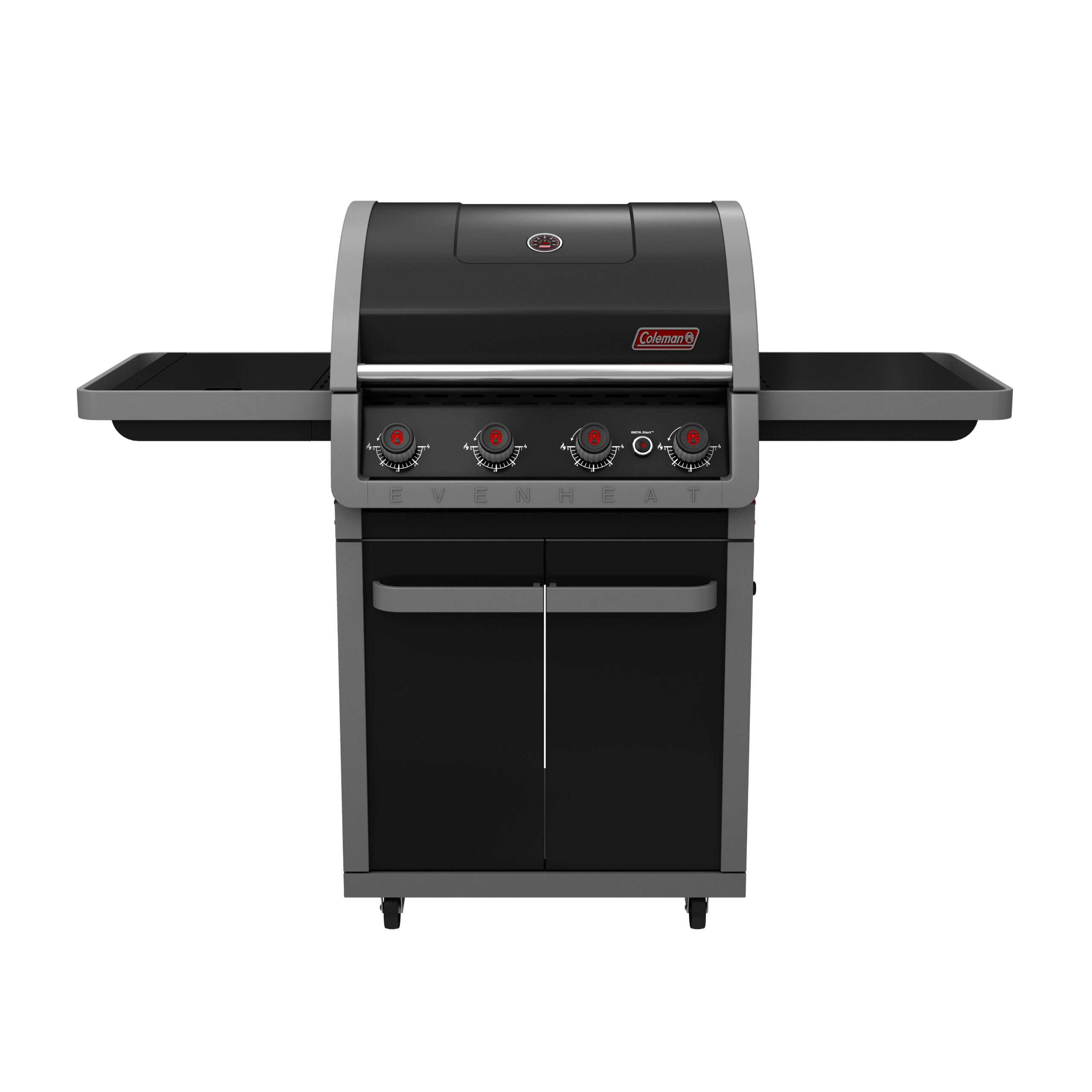 גריל גלקסי 4 מבערים שחור עם כירת צד גז Coleman