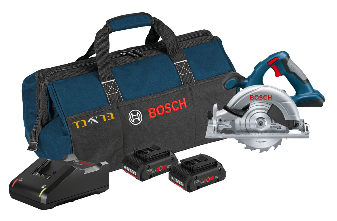 משור עגול נטען "6.5 18V + שתי סוללות 4.0AH