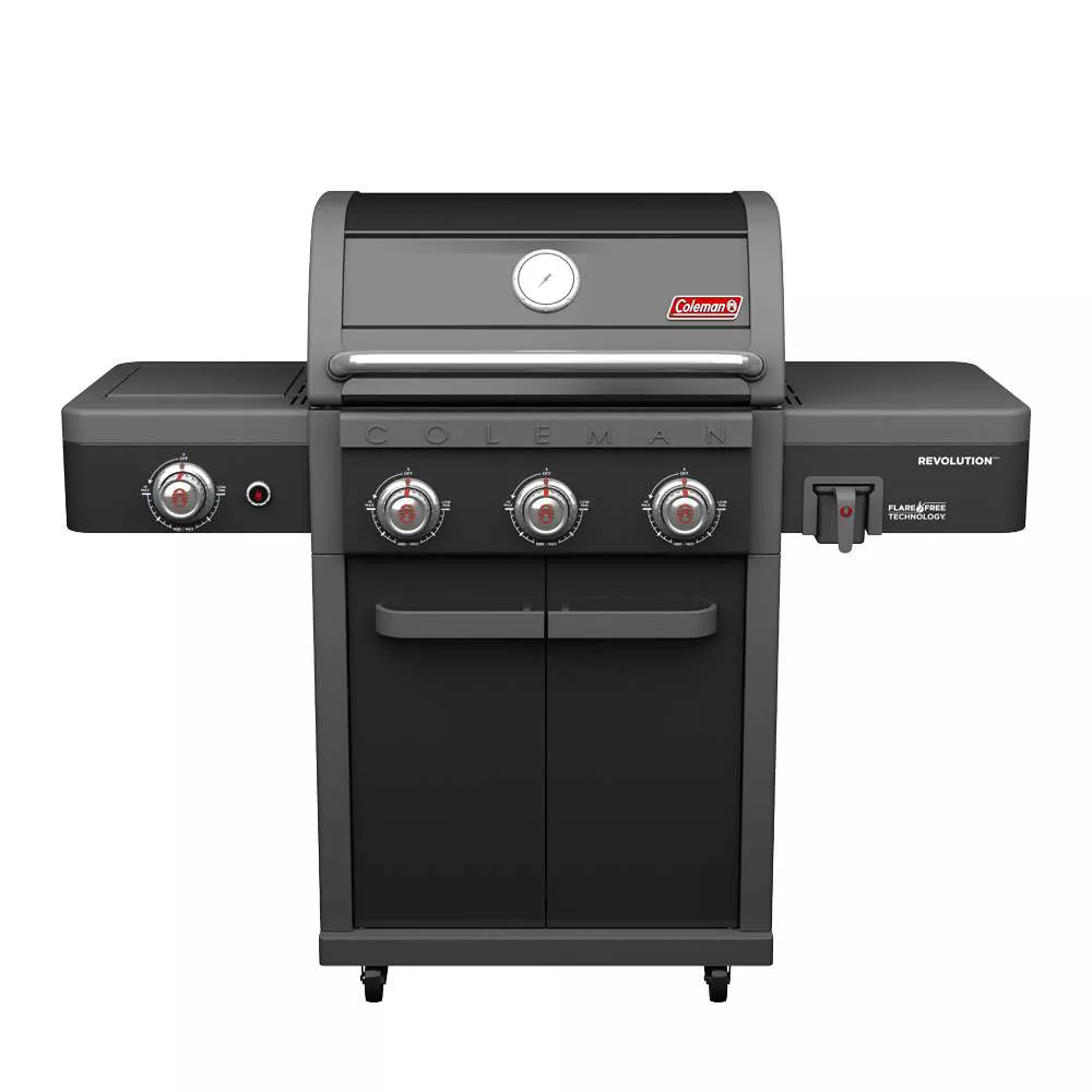 גריל רבולושן 3 מבערים שחור עם כירת צד קרמית Coleman