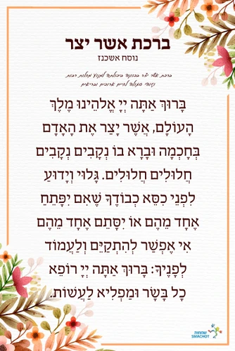 ברכת אשר יצר מעוצב- ניתן לתלות אצלכם במשלוח מהיר