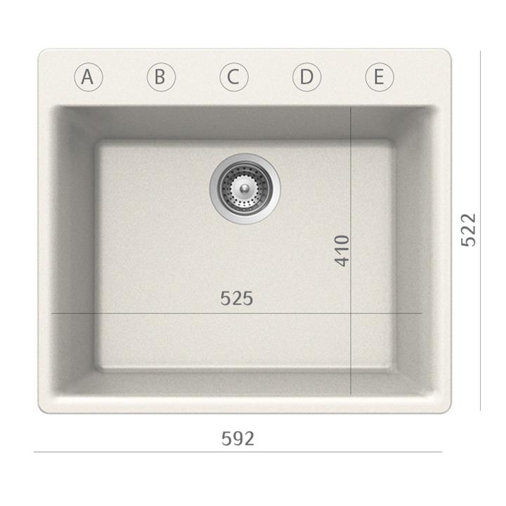 כיור גלקסי התקנה שטוחה, קריסטדור, גרמני, 59/52 ס״מ 