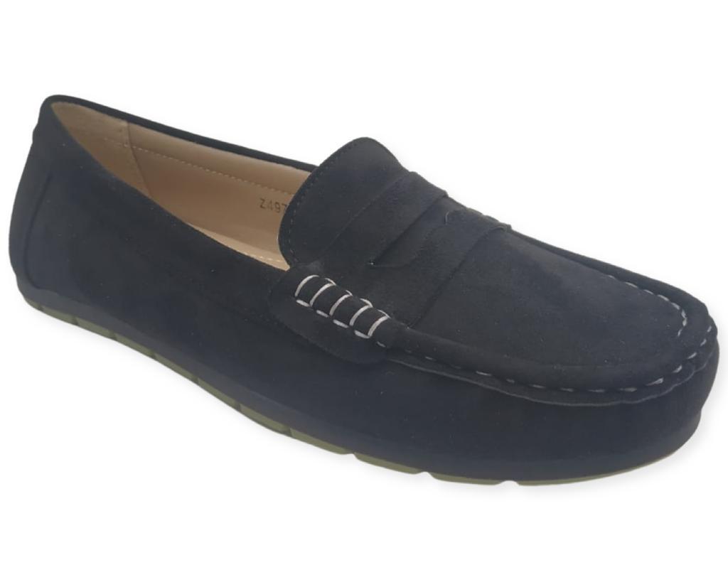 נעלי מוקסין נוחות טבעוניות לנשים Lady Comfort Z497-C בצבע שחור