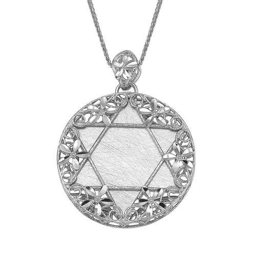 שרשרת ותליון מגן דוד מזהב 14K