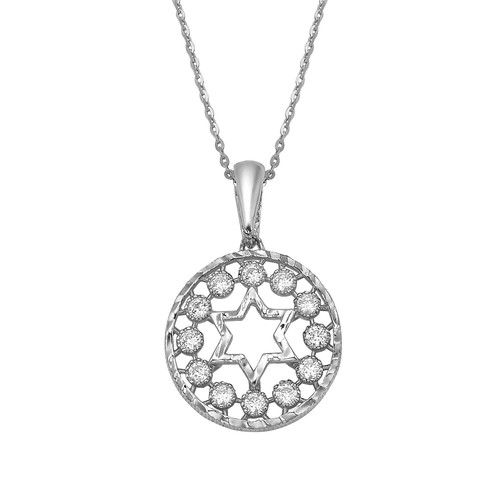 שרשרת ותליון מגן דוד מעוצב זהב 14K