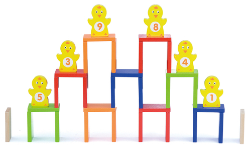 דלי 116 לבני דומינו צבעוניות מעץ מלא