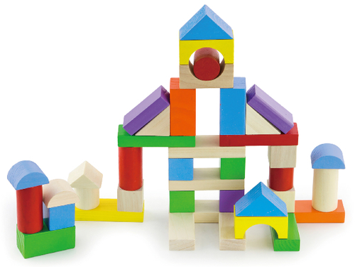 דלי 100 קוביות בנייה מעץ