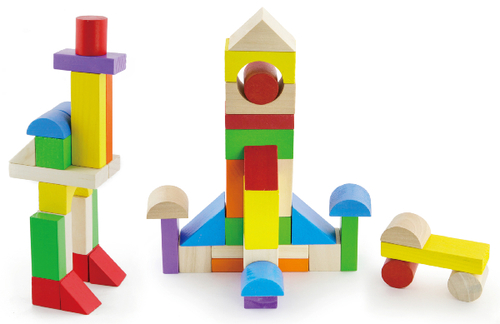 דלי 100 קוביות בנייה מעץ