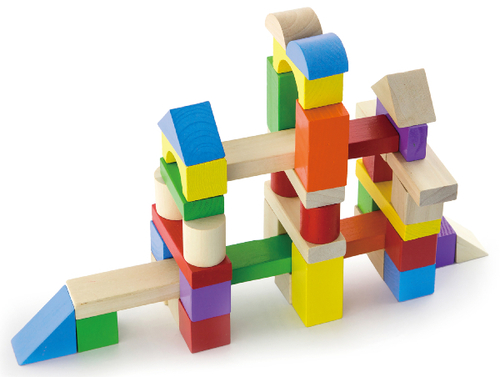 דלי 100 קוביות בנייה מעץ