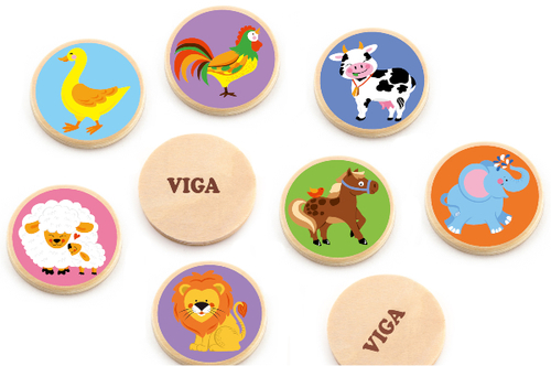 משחק זיכרון קלאסי חיות 16 זוגות מעץ מלא