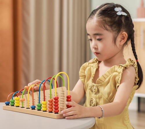 חשבוניית חרוזים מעץ ללימוד מספרים 1-10