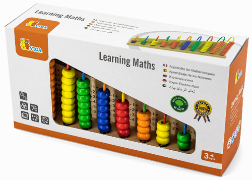 חשבוניית חרוזים מעץ ללימוד מספרים 1-10