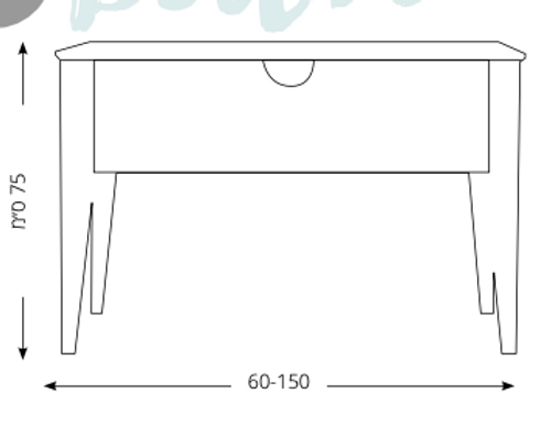 ארון אמבטיה עומד מגירה מונח מילאנו, 120 ס״מ