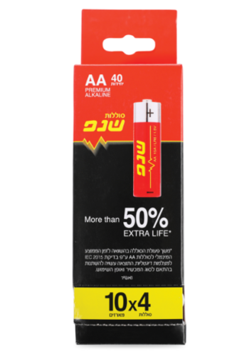 מארז 40 סוללות AA אלקליין שנפ 1.5V