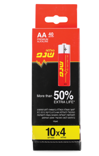 מארז 40 סוללות AA אלקליין שנפ 1.5V