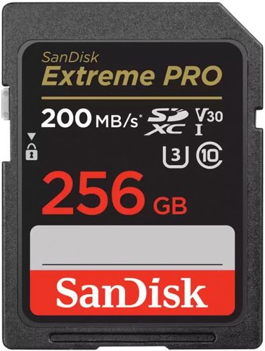 כרטיס זיכרון sandisk extreme pro sd 256gb 200mb/s