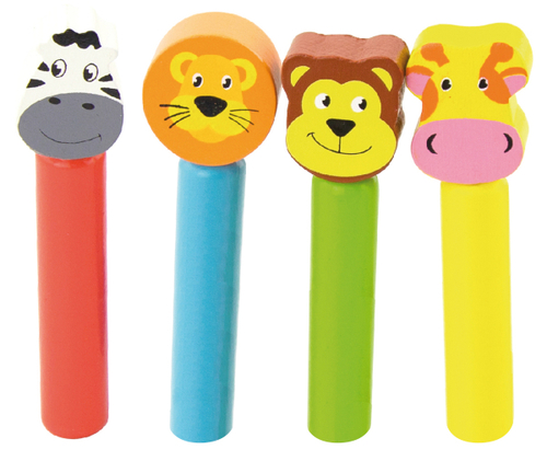 תיבת נוח צבעונית עם ארבע חיות קופצות