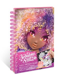 נבולוס - חוברת צביעה קטנה עם 12 לוחות קטיפה לצביעה, כולל 5 טושים צבעוניים