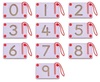 10 לוחות מגנטיים 0-9 ללימוד ספרות בתיבת עץ