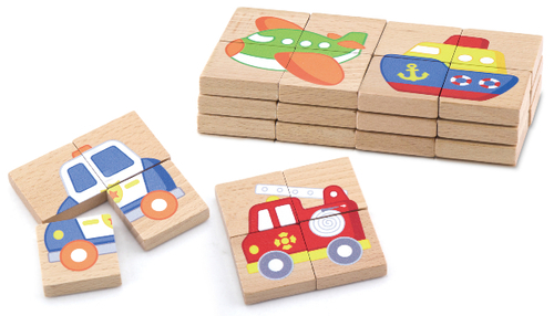 סט 32 פאזלים מגנטיים  - כלי תחבורה