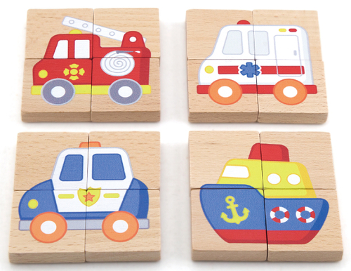 סט 32 פאזלים מגנטיים  - כלי תחבורה