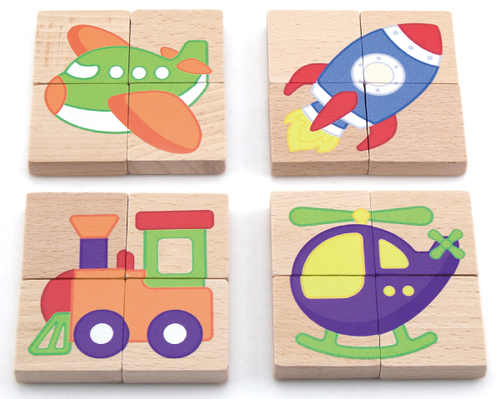 סט 32 פאזלים מגנטיים  - כלי תחבורה