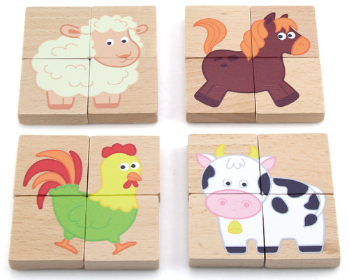 סט 32 פאזלים מגנטיים  - חיות