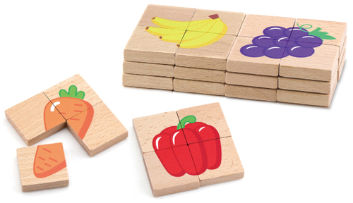 סט 32 פאזלים מגנטיים  - פירות וירקות