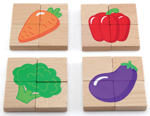 סט 32 פאזלים מגנטיים  - פירות וירקות