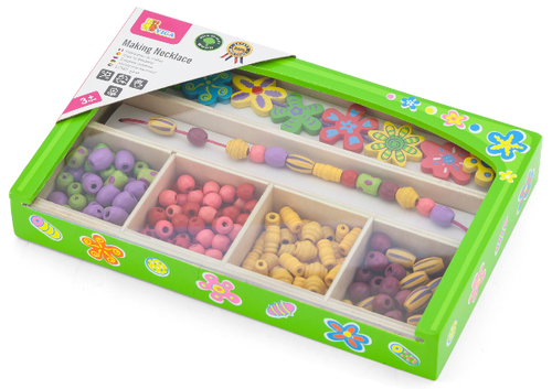 חבילה ליצירה בחרוזים מעץ מלא 193 חלקים