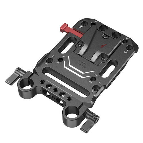 פלטה לסוללות V-LOCK עם מחבר למוטות 15 מ