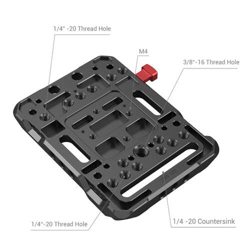 פלטה לסוללות V-LOCK עם מחבר למוטות 15 מ