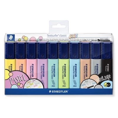 מרקרים זוהרים - סט של 10 יח STAEDTLER Textsurfer classic, גווני פסטל
